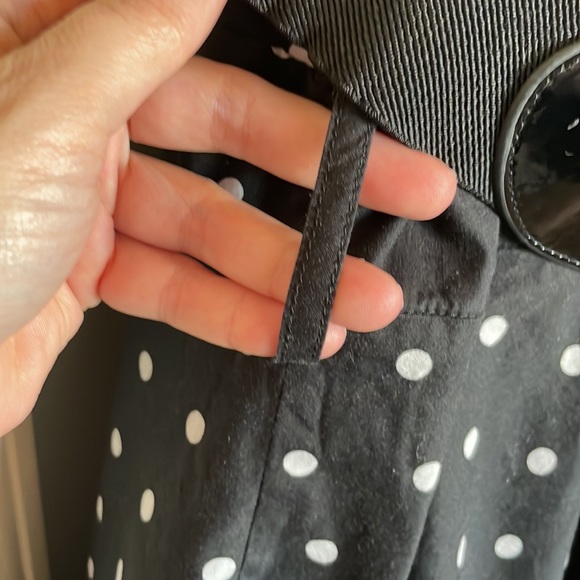 City Chic Macy’s Black and White Belted Polka-dot Sleeveless Dress - Picture 6 of 11